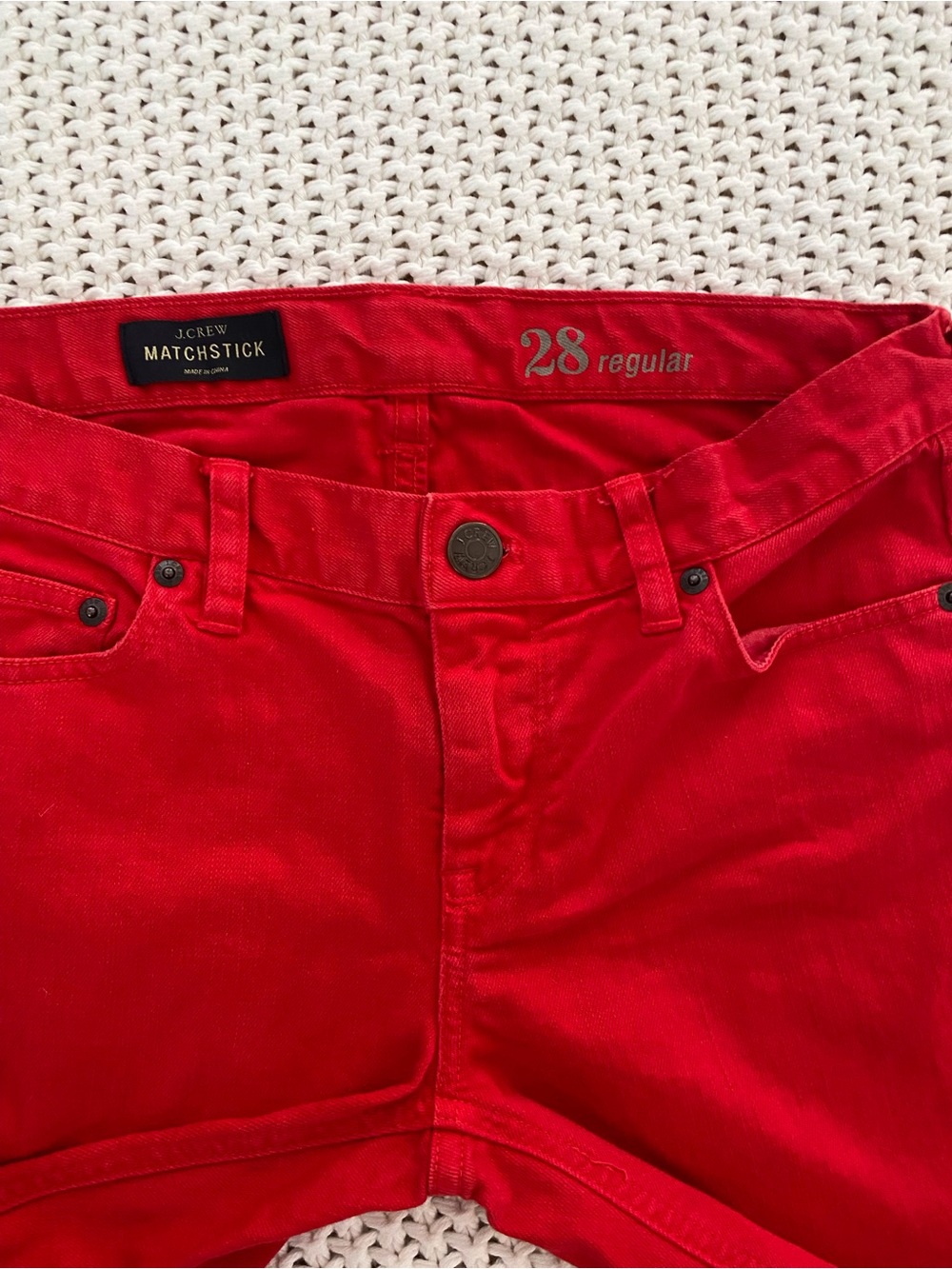 J.Crew Matchstick Red Slim Straight Pants Size 28 Regular - Picture 6 of 12